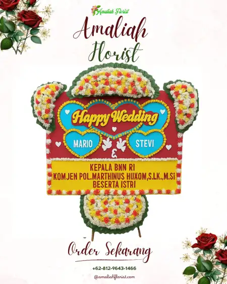 Papan Bunga Pernikahan Belikanget
